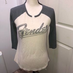 Lucky Brand “Fender” baseball 3/4 sleeve top XS